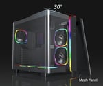 Montech KING 95 PRO Siyah Orta Kule Çift Bölmeli Kasa 6 ARGB Fand ile 10 Port ARGB HUB