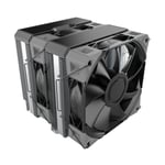 MONTECH NX600 6 Isı Borulu ve Premium Üst Kapaklı Çift Kule CPU Hava Soğutucu | 28mm E28 PWM Premium Fan | Lehimli Bakır Taban | Üstün Isı Dağılımı | Tüm Intel ve AMD Soket Desteği | Siyah | AMD AM5/A
