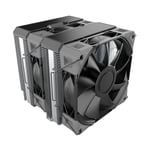 MONTECH NX600 6 Isı Borulu ve Premium Üst Kapaklı Çift Kule CPU Hava Soğutucu | 28mm E28 PWM Premium Fan | Lehimli Bakır Taban | Üstün Isı Dağılımı | Tüm Intel ve AMD Soket Desteği | Siyah | AMD AM5/A