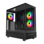 MONTECH XR, ATX Mid-Tower PC Oyun Kasası, 3 x 120mm ARGB PWM Fanlar Önceden Yüklenmiş, Tam Görünüm Çift Temperli Cam Panel,  - Seçenekler: XR Siyah, X3 CAM, X5 Beyaz, XR Ahşap Beyaz, XR ahşap siyah...