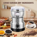 Moongiantgo Mini Baharat Kahve Öğütücü Elektrikli 10s Hızlı Öğütücü Çok İşlevli Parçalama Makinesi Kuru Tahıl Değirmeni Baharat Tohumları Pirinç Çekirdeği Çeşniler için (Gümüş, 110V)