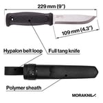 Morakniv Garberg Full Tang Sabit Bıçak Sandvik Paslanmaz Çelik Bıçak 10,9 cm Poli Kılıflı, Siyah