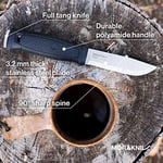Morakniv Garberg Full Tang Sabit Bıçak Sandvik Paslanmaz Çelik Bıçak 10,9 cm Poli Kılıflı, Siyah