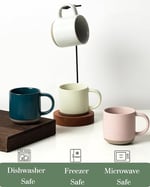 Morandi Renkli Seramik Mini Espresso Bardak Seti 4'lü - Çift Çekim 158 ml Kulplu Kahve Kupaları, Küçük Porselen Modern Stil Demitasse Bardakları Çay, Latte, Kapuçino, Bulaşık Makinesinde