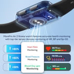 MorePro AIR2 Fitness İzleyici, 7/24 Nabız ve Kan Basıncına Sahip Akıllı Saat, Adım Kalori Sayacı, Uyku Monitörü, IP68 Su Geçirmez Fitness Saati, Kadın Erkek Andriod iOS için (Siyah)
