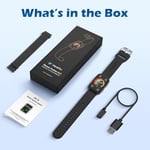 MorePro AIR2 Fitness İzleyici, 7/24 Nabız ve Kan Basıncına Sahip Akıllı Saat, Adım Kalori Sayacı, Uyku Monitörü, IP68 Su Geçirmez Fitness Saati, Kadın Erkek Andriod iOS için (Siyah)