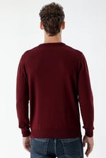 Morven Erkek Koyu Bordo Basic Bisiklet Yaka Dynamic Fit Rahat Kesim Triko