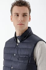 Morven Erkek Lacivert Polyester Çıtçıtlı Kapitone Yelek