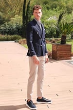 Morven Erkek Lacivert Senon Yünlü Kruvaze Slim Fit Ceket 44