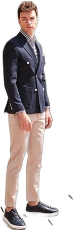 Morven Erkek Lacivert Senon Yünlü Kruvaze Slim Fit Ceket 44