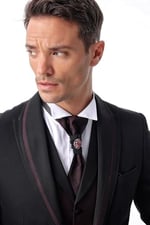 Morven Erkek Siyah Monhattan Slim Fit Dar Kesim Jakarlı Smokin
