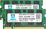 motoeagle 4GB (2x2GB) PC2 5300 SODIMM RAM DDR2 667MHz 2Rx8 2GB DDR2 5300s PC2 666MHz Bellek 200-Pin CL5 1,8V Not Defteri iMac, mac Mini, MacBook, MacBook Pro, Intel için