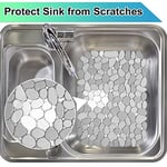 Mototo 2 Paket Mutfak Evyesi Paspası Çakıl Lavabo Paspasları Paslanmaz Çelik Lavabo için, PVC Çevre Dostu Evye Koruyucu, Mutfak Lavabosu, Porselen, Bulaşık ve Cam Eşyalar, Hızlı Boşaltma, 15,8 x 11,8 