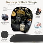 Mouse Pad Bilek Destek Seti: Siyah Academia Bilgisayar Masası Mat, Büyük Mousepad + Klavye ve Fare Bilek Dayanakları + Bardak Altlığı, Ergonomik Masa Pedi Kolay Yazma Ağrı kesici - Mistik Yeşil