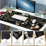 Mouse Pad Bilek Destek Seti: Siyah Academia Bilgisayar Masası Mat, Büyük Mousepad + Klavye ve Fare Bilek Dayanakları + Bardak Altlığı, Ergonomik Masa Pedi Kolay Yazma Ağrı kesici - Mistik Yeşil