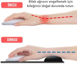 Mouse Pad Bilek Destekli Jel Mouse Pad,Ergonomik Kaymaz Taban,Oyun ve Ofis için Fare Altlığı,Suya Dayanıklı, Renk Seçenekli, 26x21cm İdeal Ölçü (Siyah)
