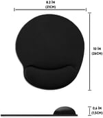 Mouse Pad Bilek Destekli Jel Mouse Pad,Ergonomik Kaymaz Taban,Oyun ve Ofis için Fare Altlığı,Suya Dayanıklı, Renk Seçenekli, 26x21cm İdeal Ölçü (Siyah)
