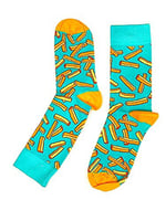 Moving Patates Kızartması Tasarım Renkli Çorap - Fast Food Figürlü Eğlenceli Pamuklu Çorap - Sarı Kırmızı Pop-Art Tarzı Yumuşak ve Konforlu Unisex Soket Çorap, Lezzetli Tasarım Hediyelik