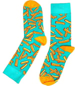 Moving Patates Kızartması Tasarım Renkli Çorap - Fast Food Figürlü Eğlenceli Pamuklu Çorap - Sarı Kırmızı Pop-Art Tarzı Yumuşak ve Konforlu Unisex Soket Çorap, Lezzetli Tasarım Hediyelik