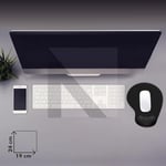MP01 - Elips Bilek Destekli Mouse Pad | Konforlu, Kaymaz Taban, Ergonomik, Yumuşak, Ev,ofis (Siyah)