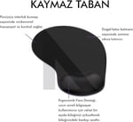 MP01 - Elips Bilek Destekli Mouse Pad | Konforlu, Kaymaz Taban, Ergonomik, Yumuşak, Ev,ofis (Siyah)