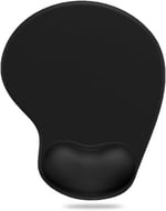 MP01 - Elips Bilek Destekli Mouse Pad | Konforlu, Kaymaz Taban, Ergonomik, Yumuşak, Ev,ofis (Siyah)