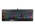 MSI GG VIGOR GK20 TR GAMING KEYBOARD RAINBOW ARKA AYDINLATMA ANTIGHOSTING MEMBRAN SIVI DOKULMESINE DAYANIKLI OYUNCU KLAVYESI TURKCE Q, Siyah