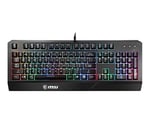 MSI GG VIGOR GK20 TR GAMING KEYBOARD RAINBOW ARKA AYDINLATMA ANTIGHOSTING MEMBRAN SIVI DOKULMESINE DAYANIKLI OYUNCU KLAVYESI TURKCE Q, Siyah