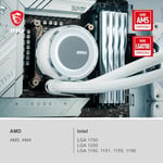 MSI MAG CoreLiquid E240 240mm Beyaz İşlemci Sıvı Soğutucu - Seçenekler: 240 schwarz, 240 weiß, 360 schwarz, 360, K Serisi V2...