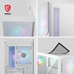 MSI MAG Forge 320R Airflow White Mid-Tower Bilgisayar Kasası - ATX Kapasitesi, RTX 40 GPU Desteği, ARGB Fan, Manyetik Toz Filtresi, Sertleştirilmiş Cam, 1-6 ARGB Hub, USB 3.2 Generation 1 Tip A