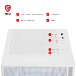 MSI MAG Forge 320R Airflow White Mid-Tower Bilgisayar Kasası - ATX Kapasitesi, RTX 40 GPU Desteği, ARGB Fan, Manyetik Toz Filtresi, Sertleştirilmiş Cam, 1-6 ARGB Hub, USB 3.2 Generation 1 Tip A
