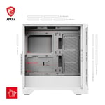 MSI MAG Forge 320R Airflow White Mid-Tower Bilgisayar Kasası - ATX Kapasitesi, RTX 40 GPU Desteği, ARGB Fan, Manyetik Toz Filtresi, Sertleştirilmiş Cam, 1-6 ARGB Hub, USB 3.2 Generation 1 Tip A