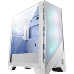 MSI MAG Forge 320R Airflow White Mid-Tower Bilgisayar Kasası - ATX Kapasitesi, RTX 40 GPU Desteği, ARGB Fan, Manyetik Toz Filtresi, Sertleştirilmiş Cam, 1-6 ARGB Hub, USB 3.2 Generation 1 Tip A
