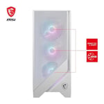 MSI MAG Forge 320R Airflow White Mid-Tower Bilgisayar Kasası - ATX Kapasitesi, RTX 40 GPU Desteği, ARGB Fan, Manyetik Toz Filtresi, Sertleştirilmiş Cam, 1-6 ARGB Hub, USB 3.2 Generation 1 Tip A