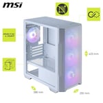 MSI MAG FORGE M100R WHITE TEMPERLI CAM 3X120MM 1X120MM ARGB FAN MATX GAMING BILGISAYAR KASASı