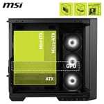 MSI MAG PANO 100R PZ Temperli Cam 3x120mm 1x120mm ARGB Fan ATX Panoramik Gaming Bilgisayar Kasası