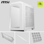 MSI MAG PANO 100R PZ WHITE Temperli Cam 3x120mm 1x120mm ARGB Fan ATX Beyaz Panoramik Gaming Bilgisayar Kasası - Seçenekler: 100R PZ Beyaz, M100R PZ Beyaz, 110R PZ Beyaz, 130R PZ Beyaz