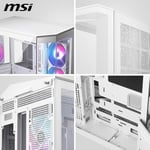 MSI MAG PANO 100R PZ WHITE Temperli Cam 3x120mm 1x120mm ARGB Fan ATX Beyaz Panoramik Gaming Bilgisayar Kasası - Seçenekler: 100R PZ Beyaz, M100R PZ Beyaz, 110R PZ Beyaz, 130R PZ Beyaz