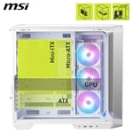 MSI MAG PANO 100R PZ WHITE Temperli Cam 3x120mm 1x120mm ARGB Fan ATX Beyaz Panoramik Gaming Bilgisayar Kasası - Seçenekler: 100R PZ Beyaz, M100R PZ Beyaz, 110R PZ Beyaz, 130R PZ Beyaz