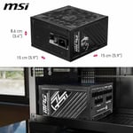 MSI MPG A1250GS PCIE5 1250W 80+ GOLD ATX 3.1 PCIE 5.1 2X 12V-2X6 POWER SUPPLY