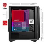MSI MPG GUNGNIR 110R USB 3.2 Temperli Cam ATX Mid-Tower Gaming (Oyuncu) Kasa