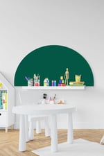 MSticker-Bohem Koyu Yeşil Yarım Daire Çocuk Bebek Odası Sticker(50x100cm)