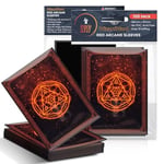 MTG Kart Kılıfları (Kırmızı Arcane) 105'li Paket - Pürüzsüz Karıştırıcı MTG Kollar 100 Mikron Kalınlık -66 mm x 90 mm Magic the Gathering Kart Kılıfları