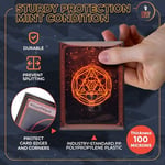 MTG Kart Kılıfları (Kırmızı Arcane) 105'li Paket - Pürüzsüz Karıştırıcı MTG Kollar 100 Mikron Kalınlık -66 mm x 90 mm Magic the Gathering Kart Kılıfları