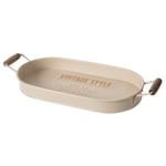 Mudo Home Vetra Oval Tepsi̇ Bej 44x22 Cm