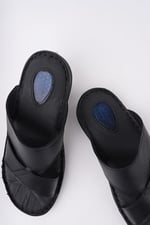 Muggo Erkek Sandal Muggo Eco Garantili Erkek Günlük Hakiki Deri Rahat Yumuşak Taban Ortopedik Terlik