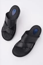 Muggo Erkek Sandal Muggo Eco Garantili Erkek Günlük Hakiki Deri Rahat Yumuşak Taban Ortopedik Terlik