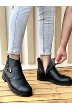 Muggo M1001 Su&soğuk Geçirmez Kürklü Garantili Unisex Kışlık Fermuarlı Bot Kauçuk Taban Sağlam