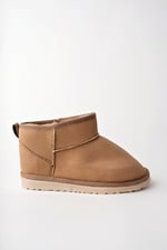 Muggo SNOW Garantili Unisex Çocuk Kalın Taban İçi Tüylü Günlük Mini Yarım Bot