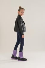 Muggo SUGAR Garantili Çocuk Unisex Rahat Kalıp Önü Fermuarlı İçi Kürklü Yağmur ve Kar Botu